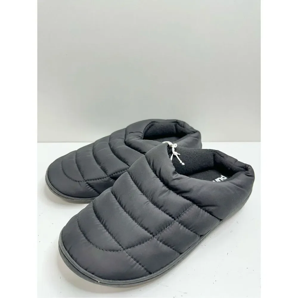 Abound Slippers‎ Mens Size 10 Medium Slip On Black Puffer Shoes NEW